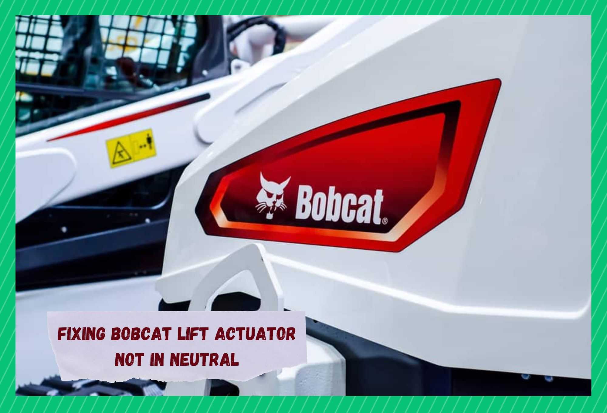bobcat lift actuator not in neutral