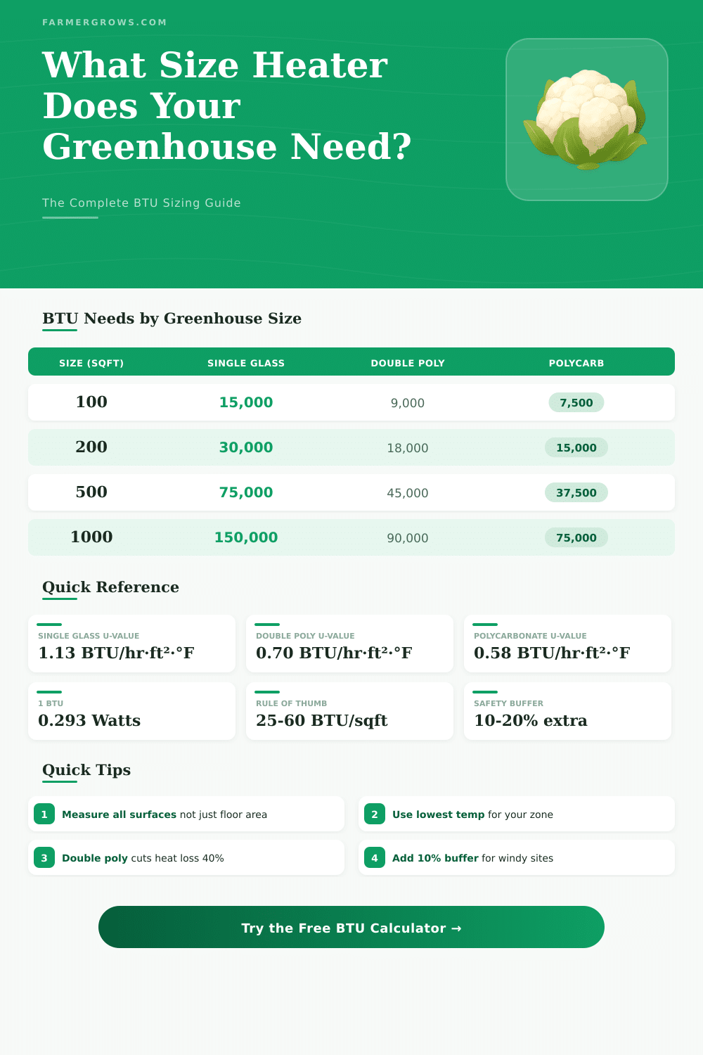 Greenhouse Heater Size Calculator: What BTU Do I Need?