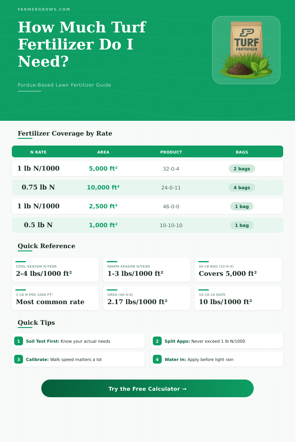 Purdue Turf Fertilizer Calculator: How Much Do I Need?