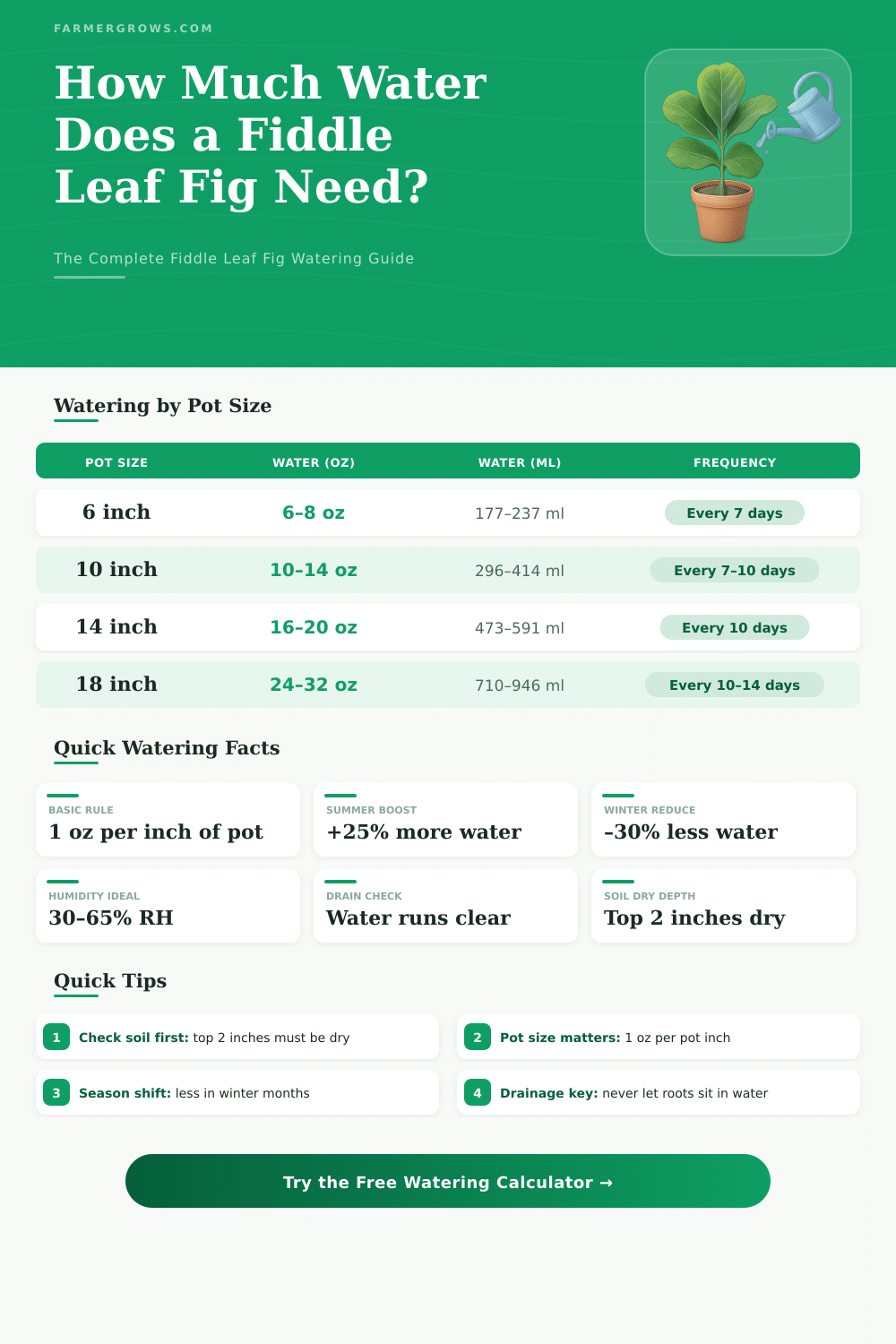 Fiddle Leaf Fig Water Calculator: How Much Water Does It Need?