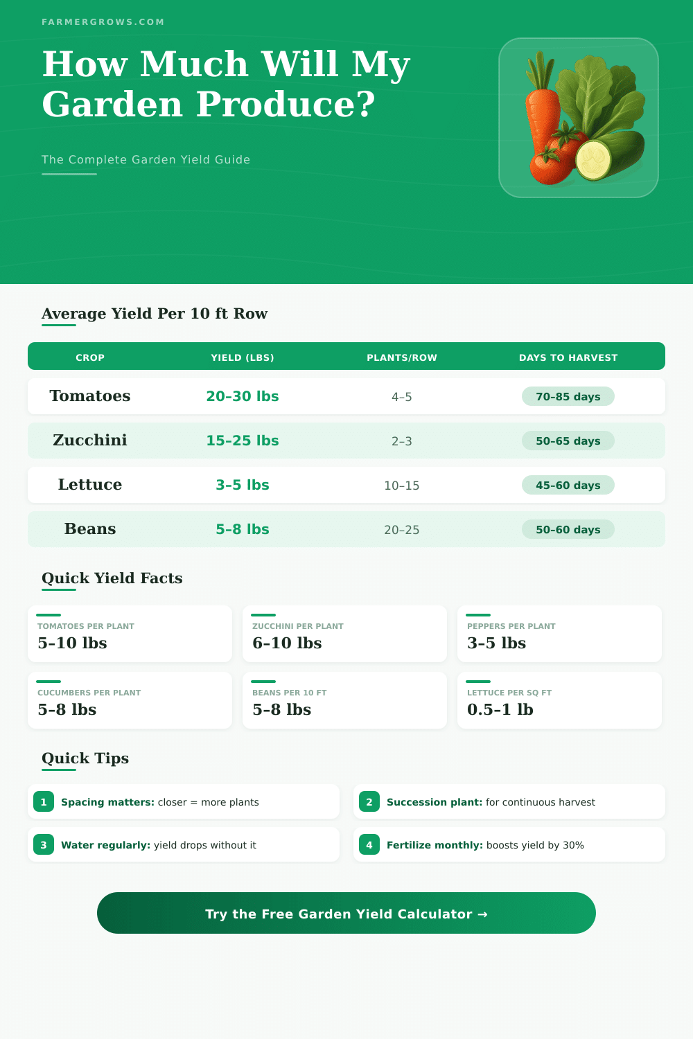 Garden Yield Calculator: How Much Will My Garden Produce?