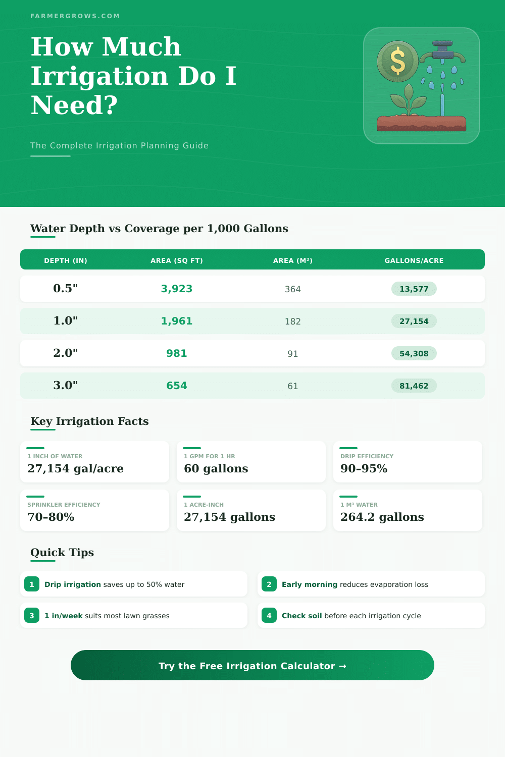 Irrigation Cost Calculator: How Much Water Do I Need?