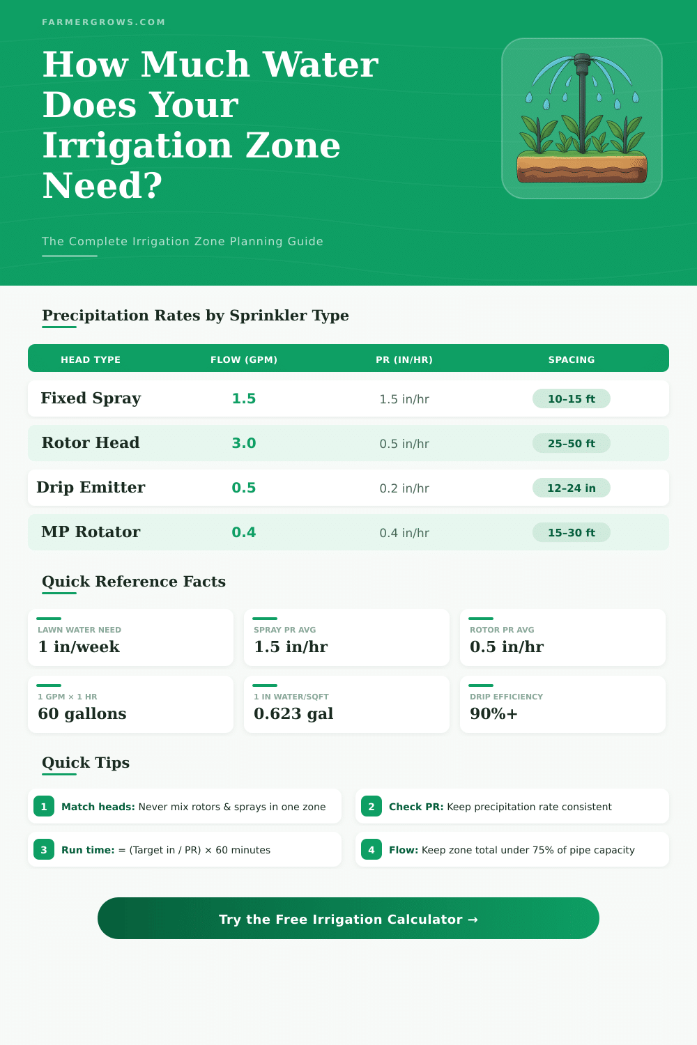 Irrigation Zone Calculator: How Much Water Do I Need?