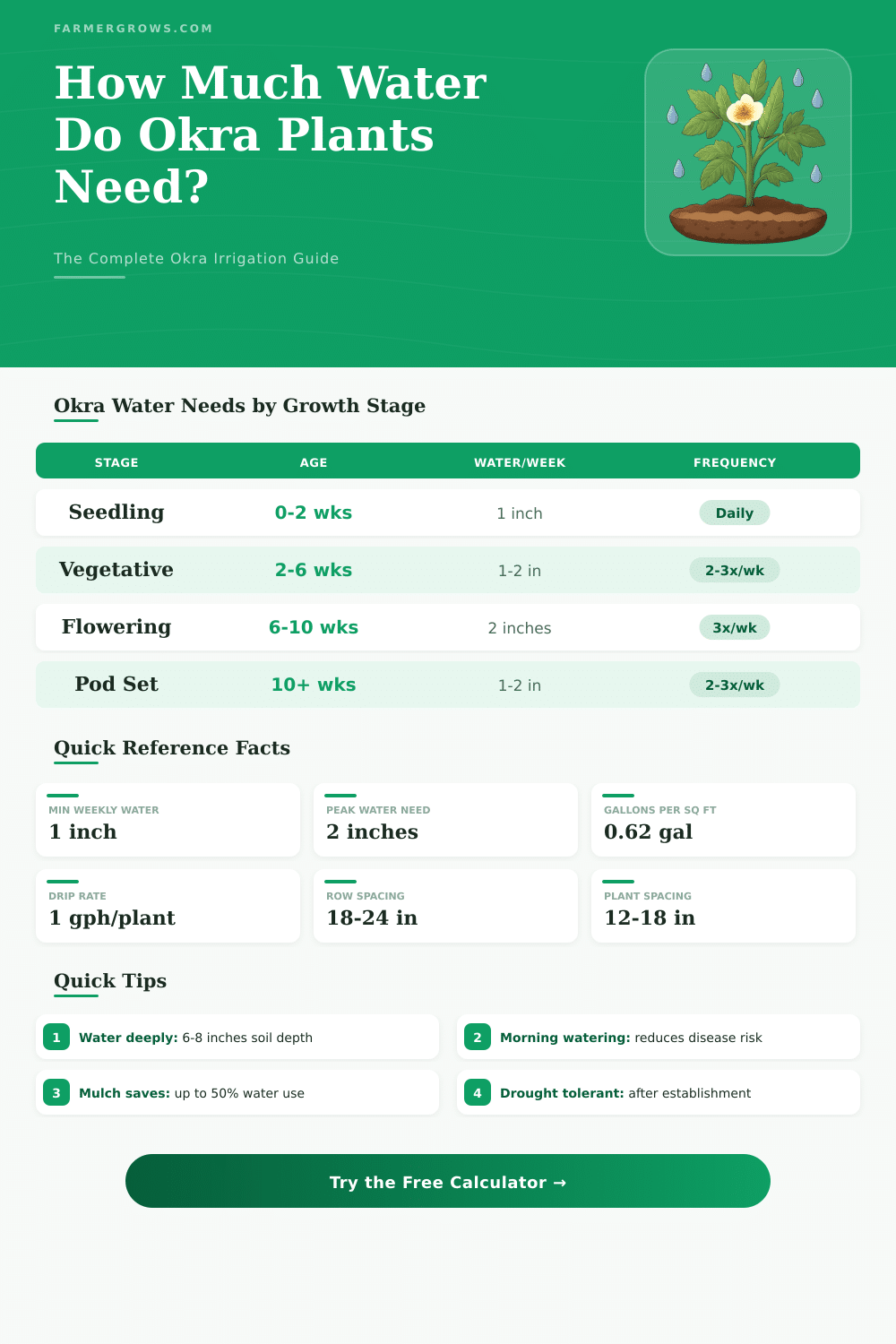 Okra Water Calculator: How Much Water Do Okra Plants Need?