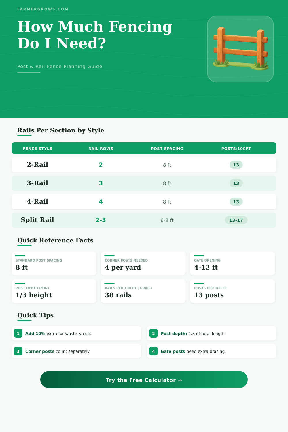 Post and Rail Fence Calculator: How Much Fencing Do I Need?