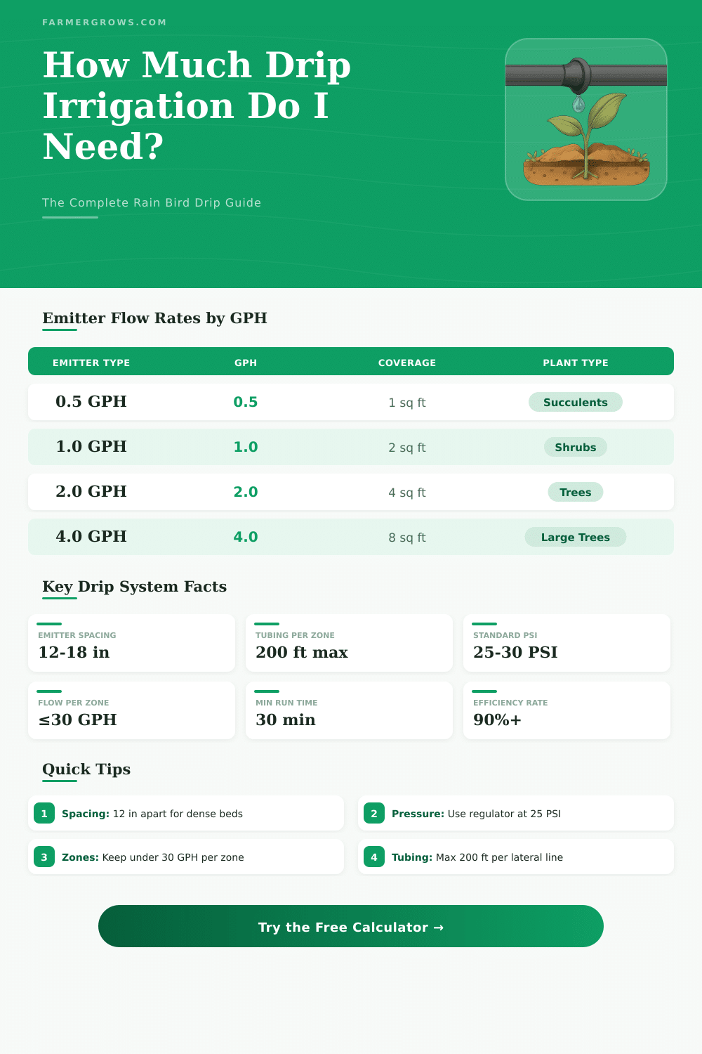 Rain Bird Drip Irrigation Calculator: How Much Do I Need?