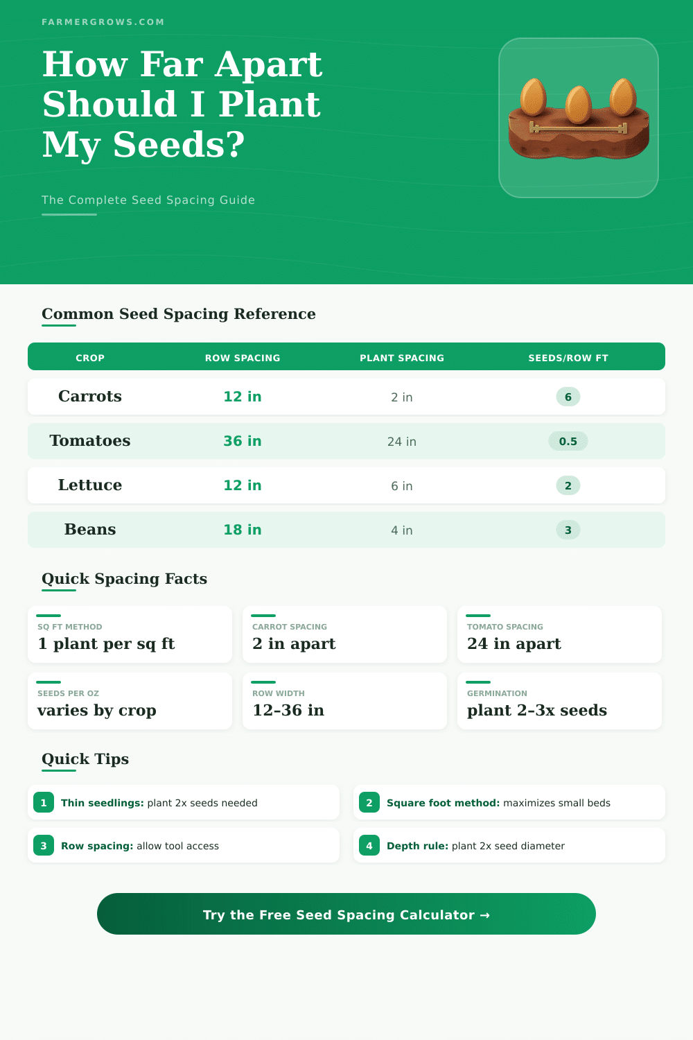 Seed Spacing Calculator: How Much Space Do My Seeds Need?