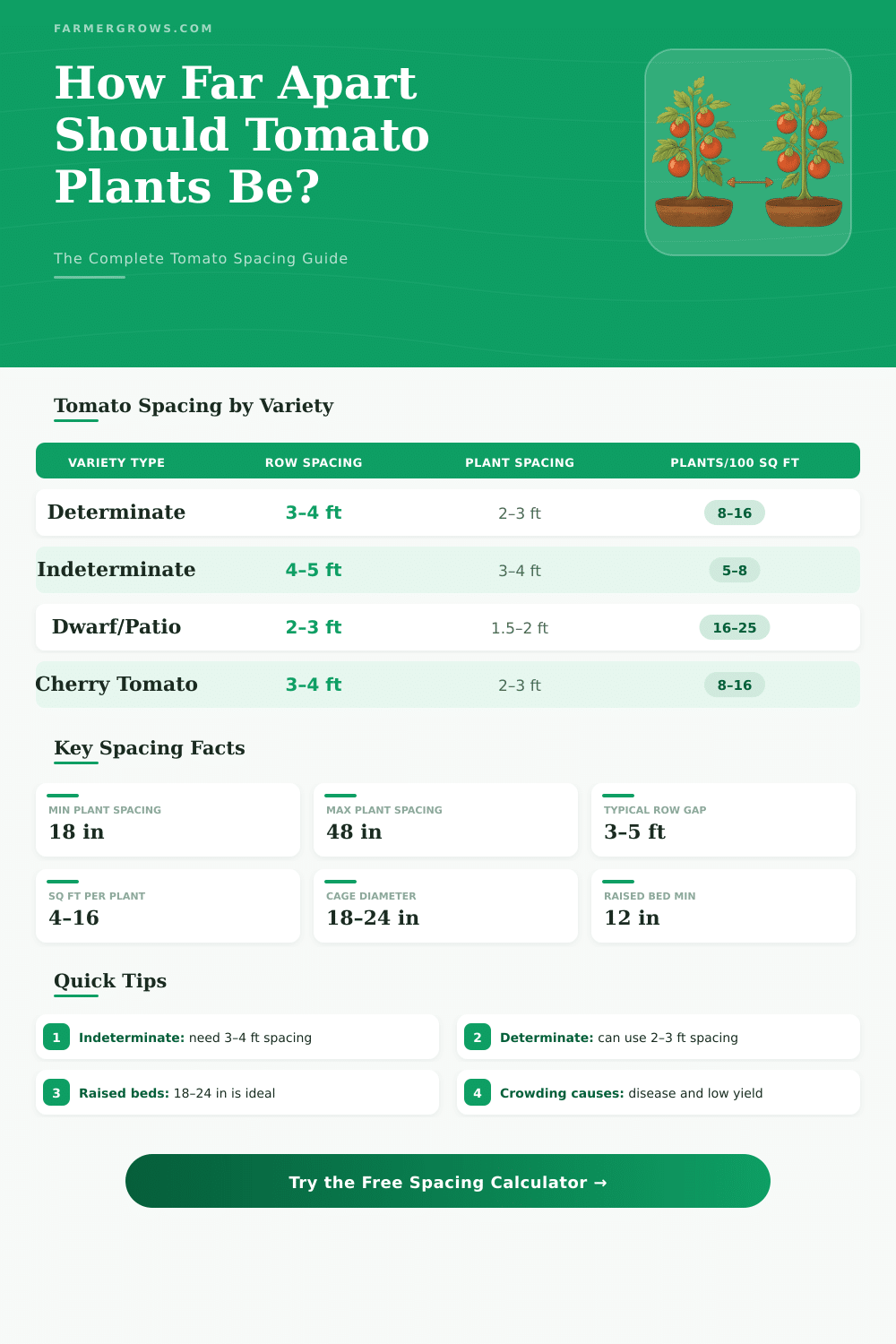 Tomato Plant Spacing Calculator – How Far Apart to Plant