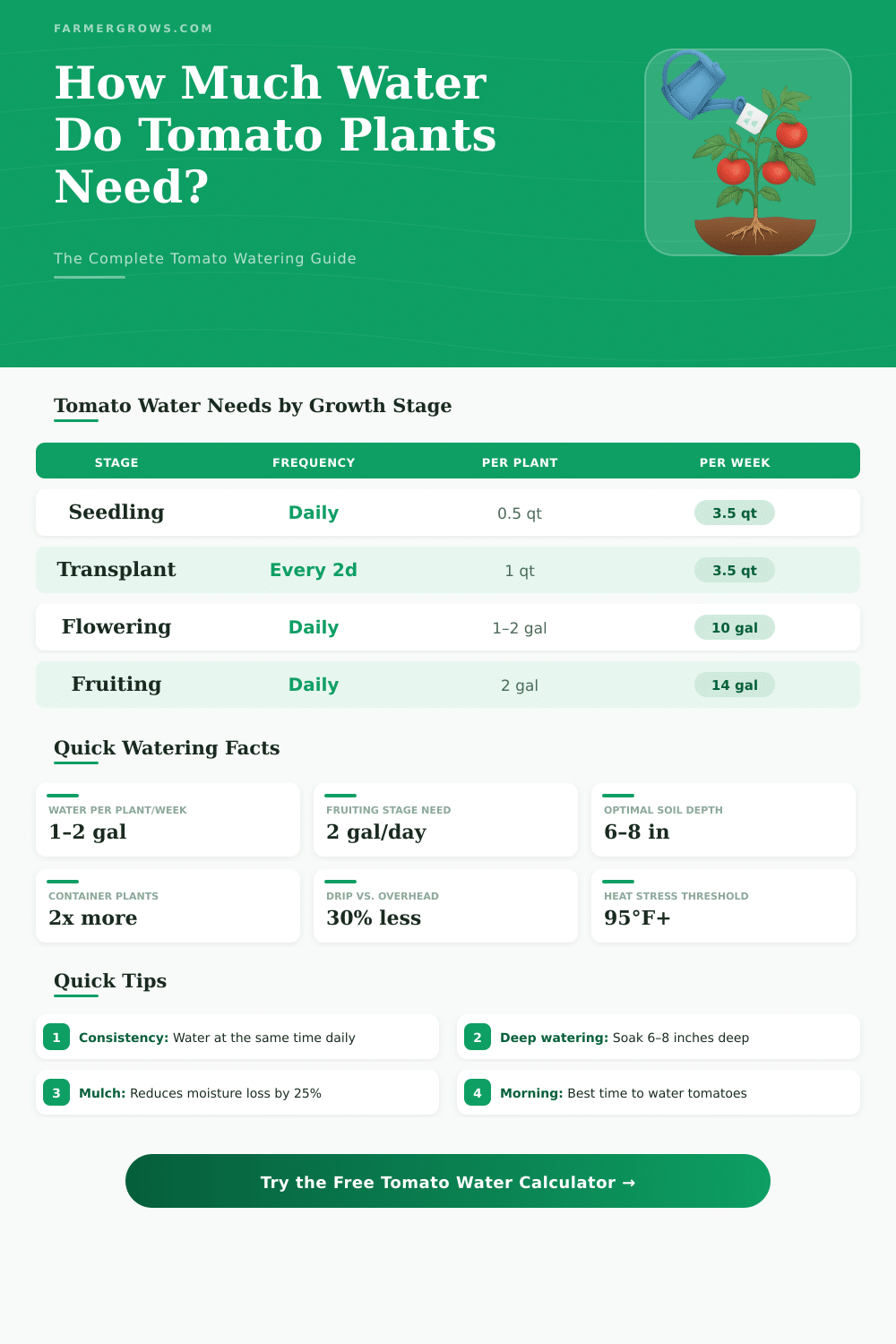 Tomato Plant Water Calculator – How Much Water Do They Need?