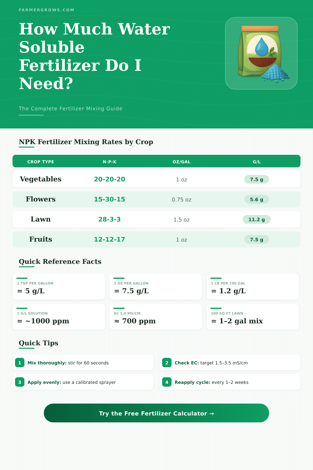 Water Soluble Fertilizer Calculator: How Much Do I Need?