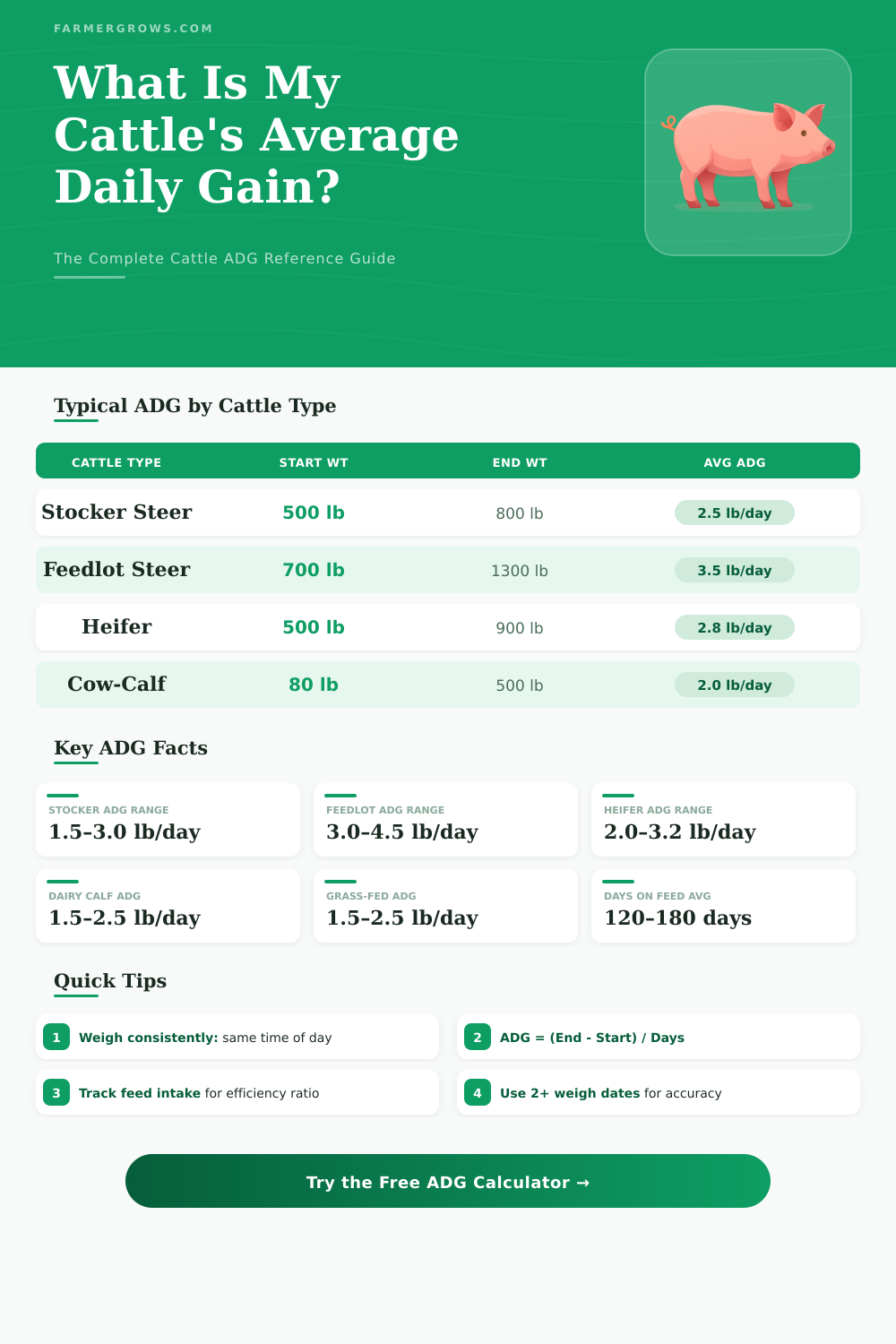 Average Daily Gain Calculator for Cattle – ADG Tool