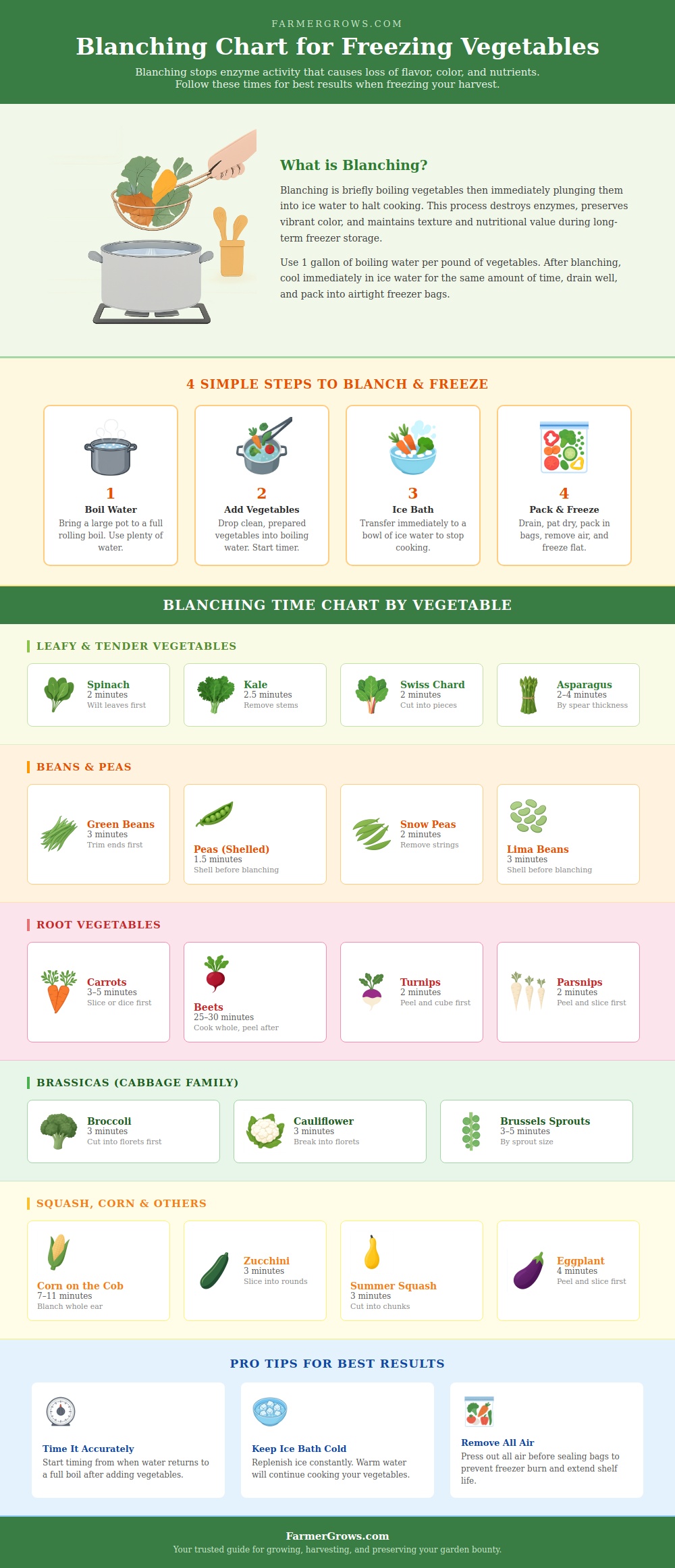 Blanching Chart For Freezing Vegetables
