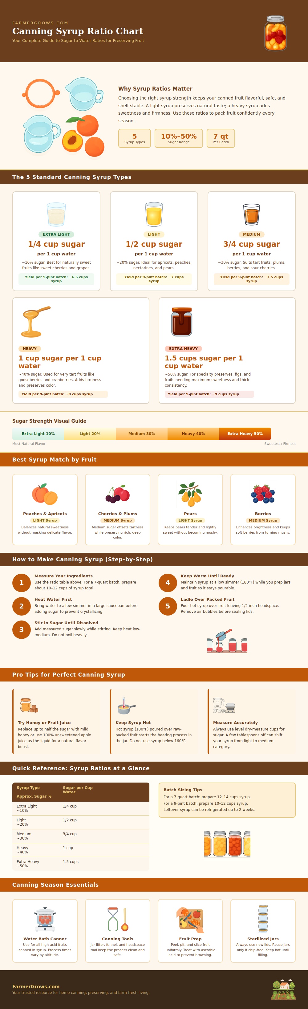 Canning Syrup Ratio Chart