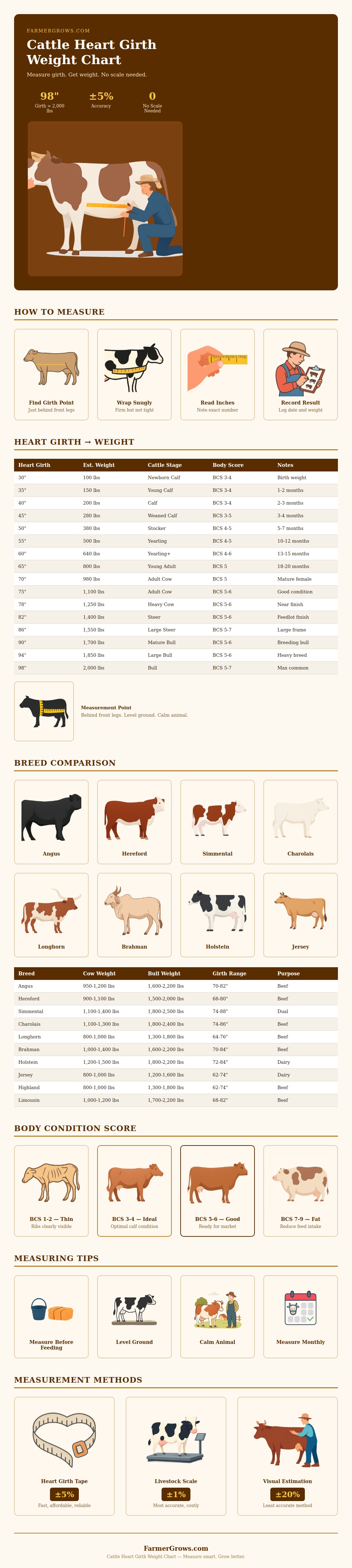 Cattle Weight Tape Heart Girth Chart