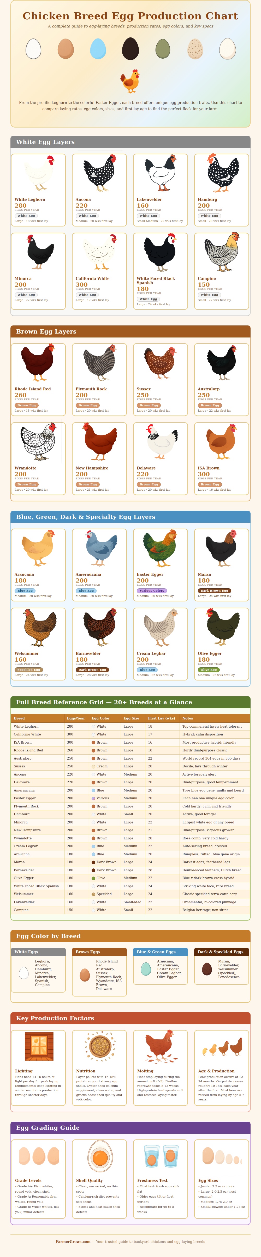 Chicken Breed Egg Chart