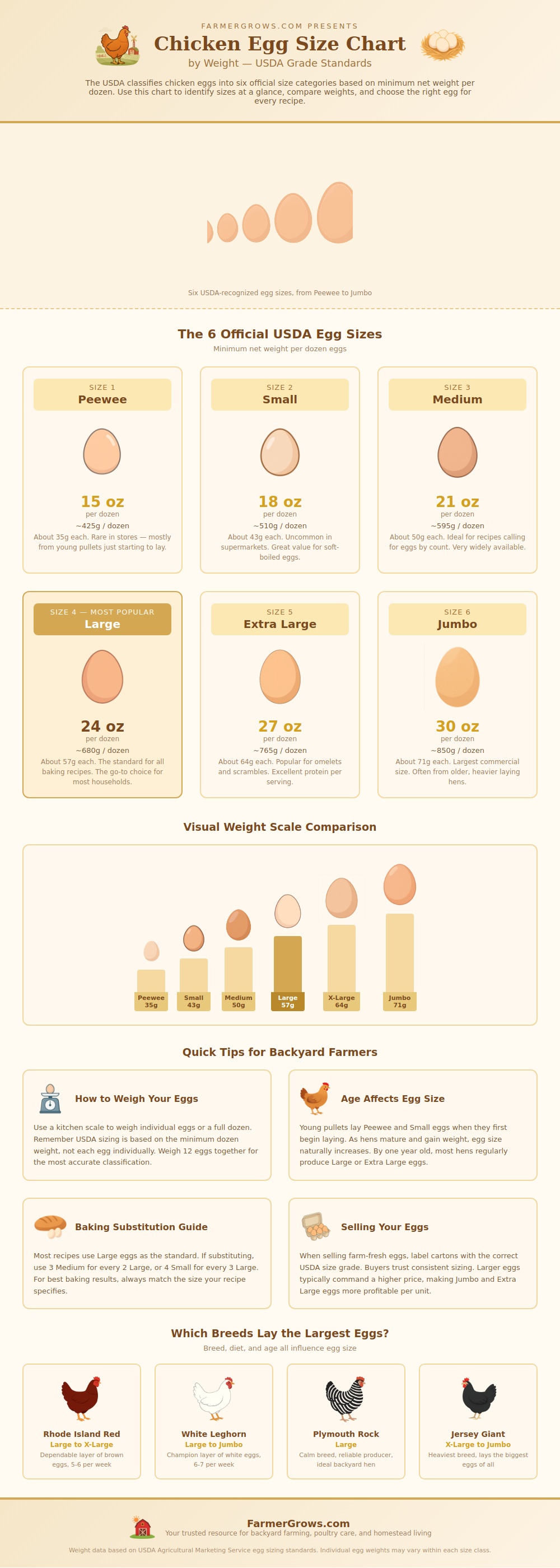 Chicken Egg Size Chart By Weight