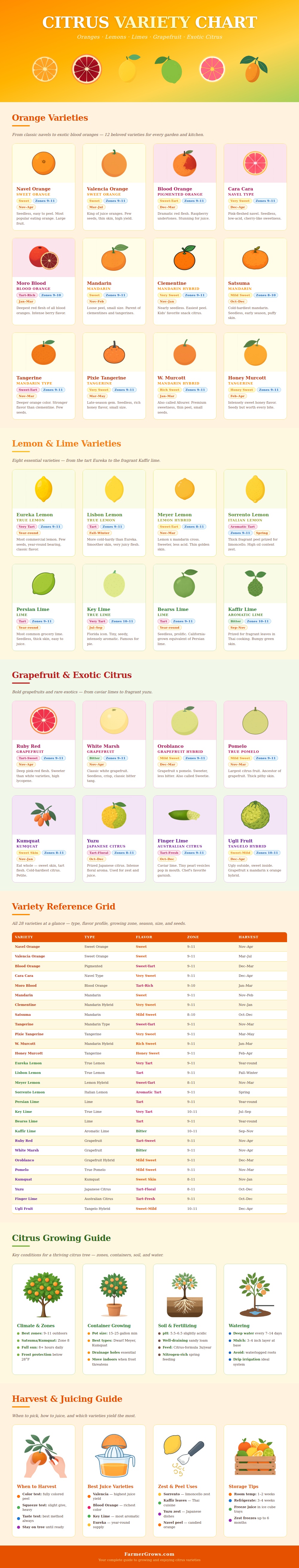Citrus Variety Chart