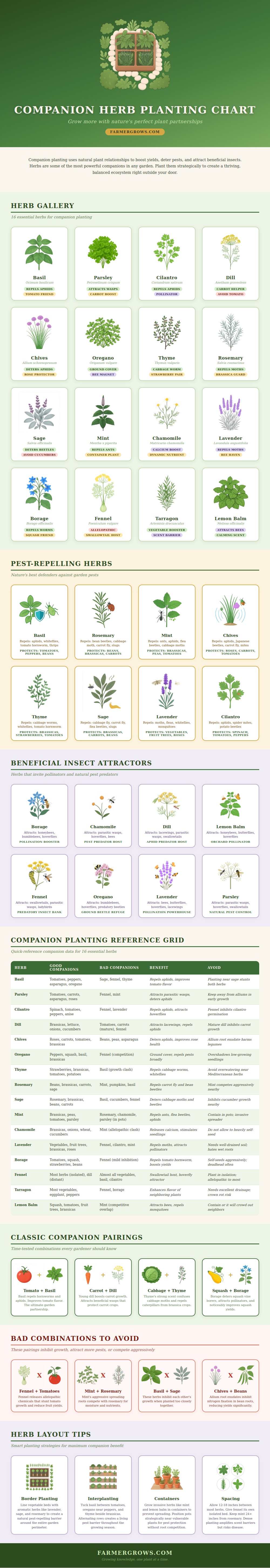 Companion Herb Planting Chart