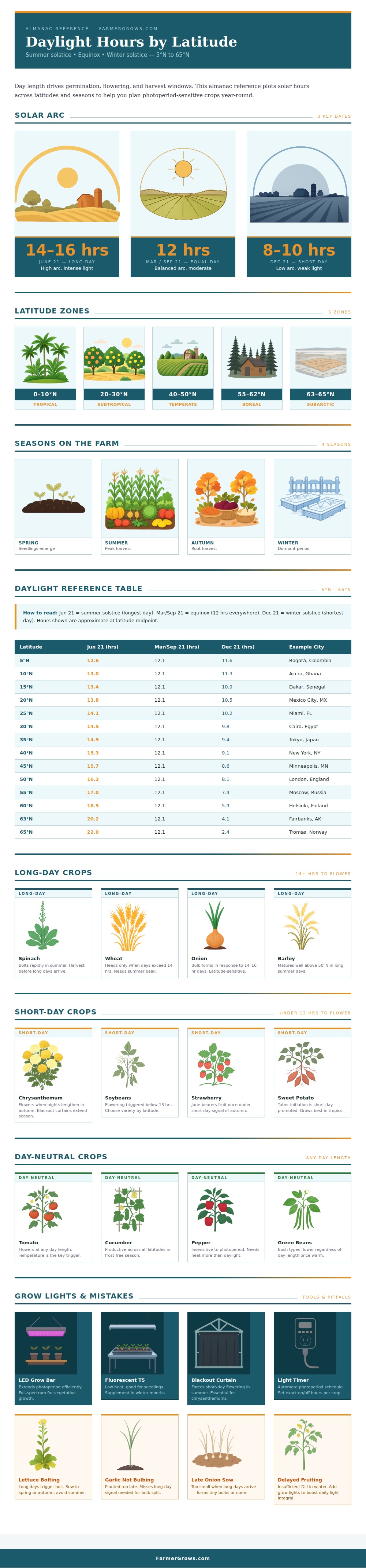 Daylight Hours By Latitude Chart