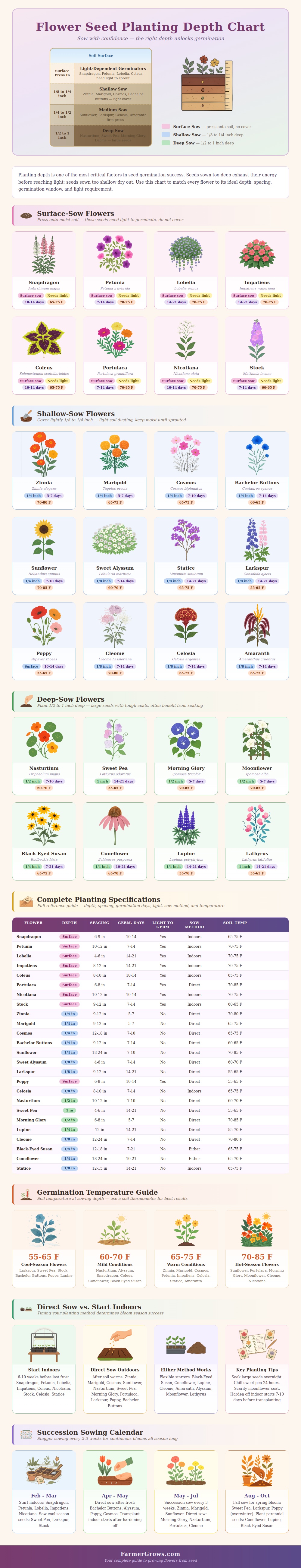 Flower Seed Planting Depth Chart