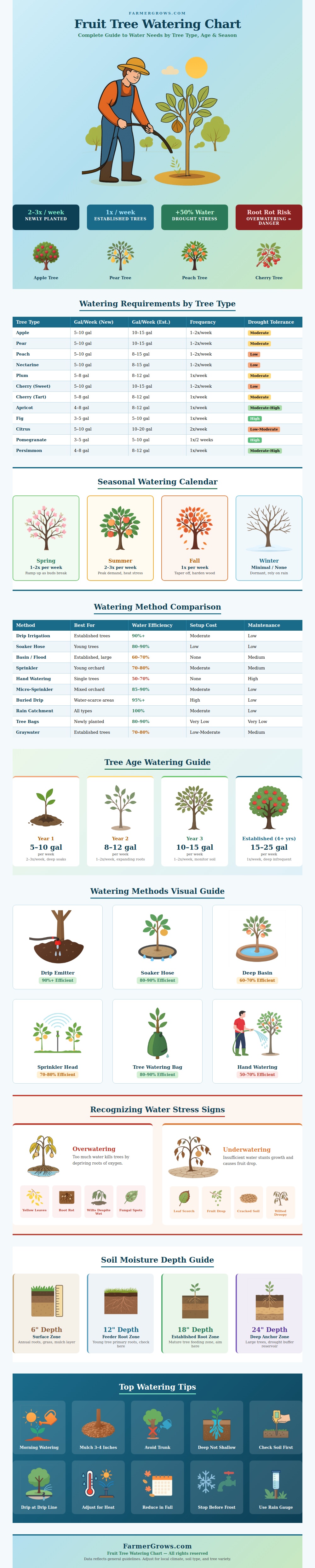 Fruit Tree Watering Chart