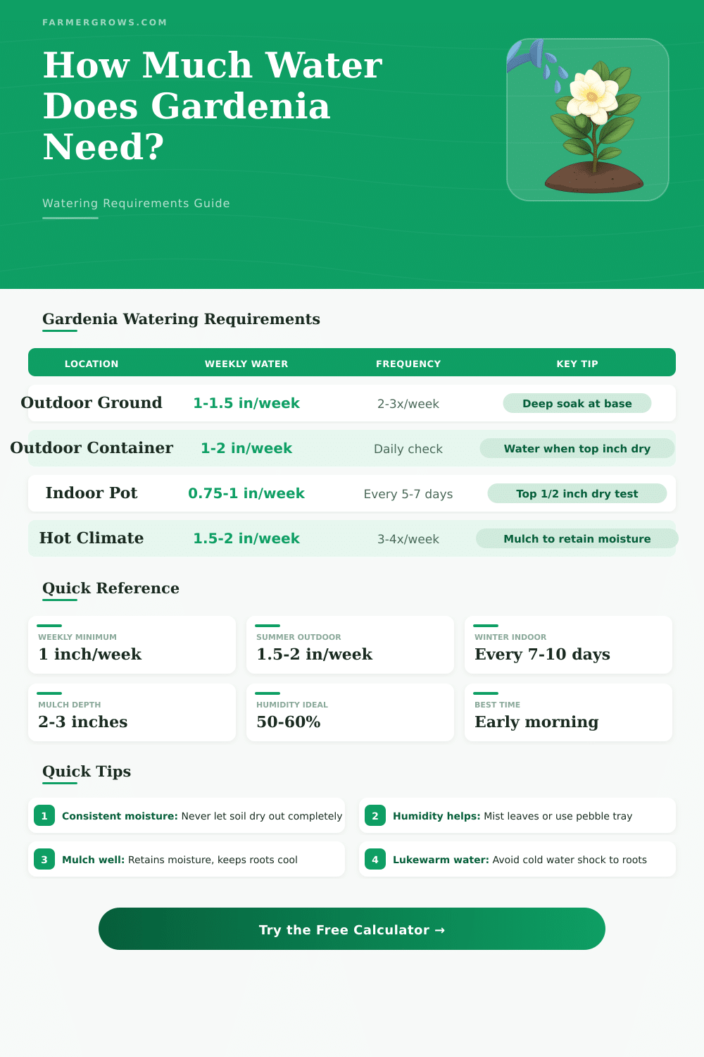 Gardenia Watering Calculator: How Much Water Does Gardenia Need
