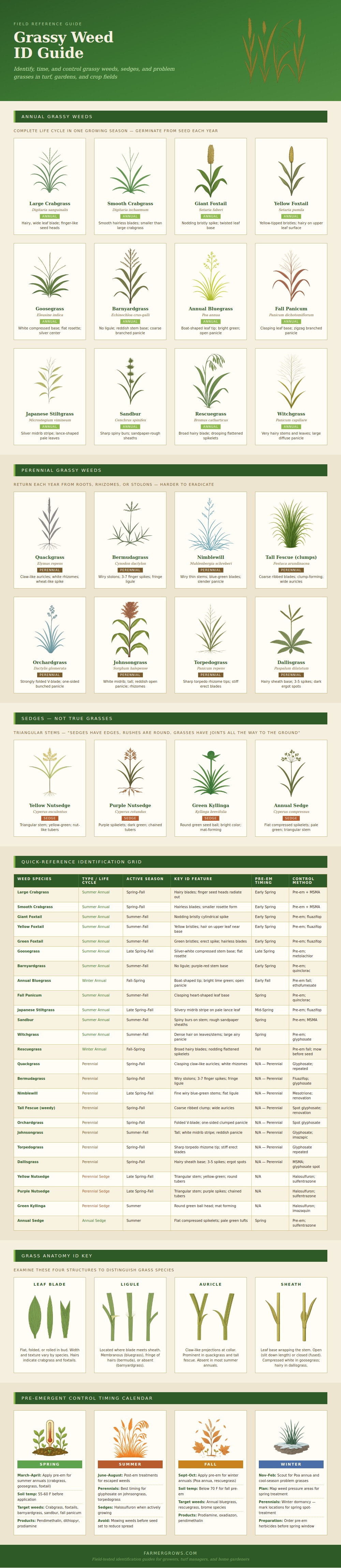 Grassy Weed Identification Chart
