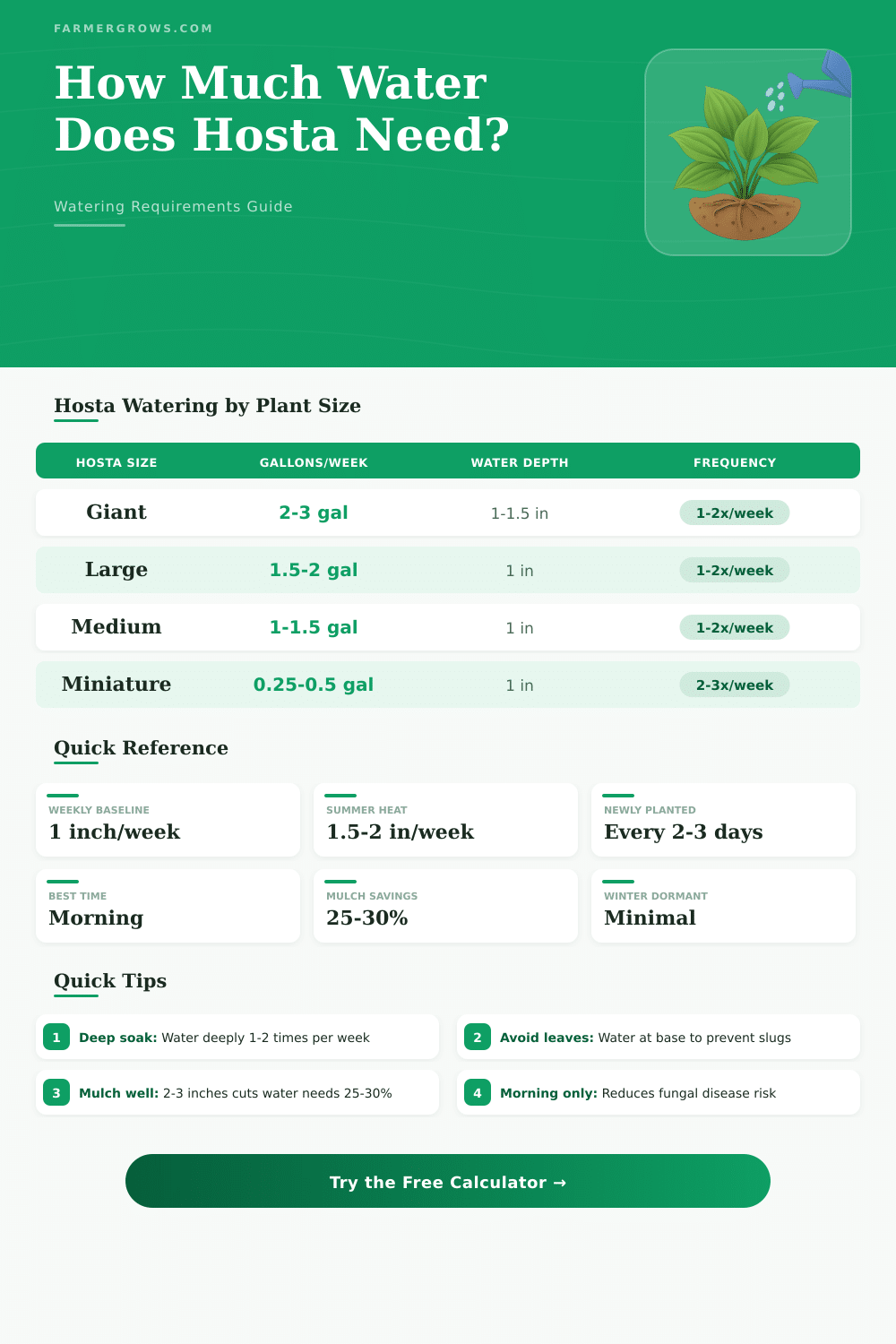 Hosta Watering Calculator: How Much Water Does Hosta Need