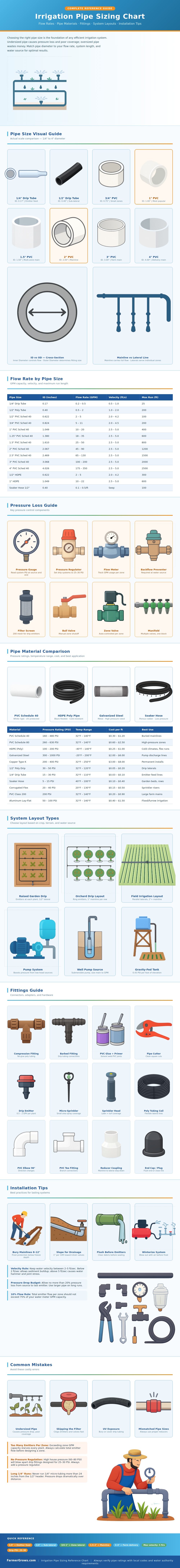 Irrigation Pipe Sizing Chart