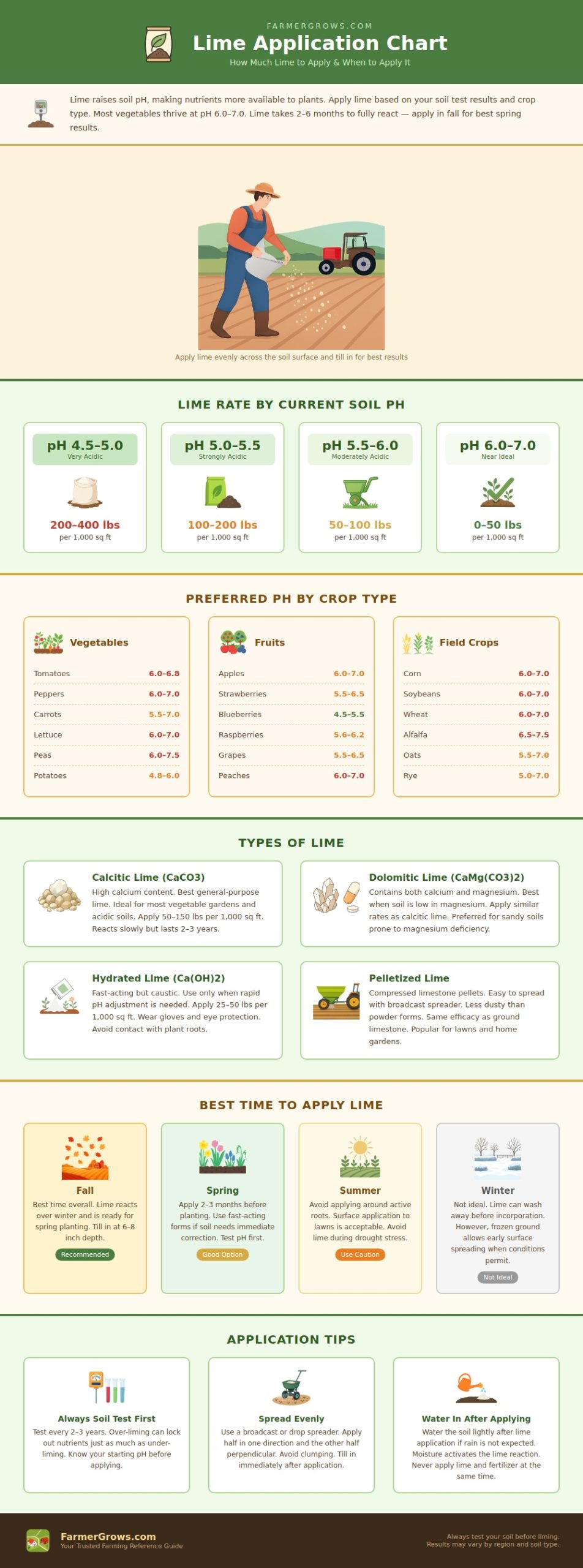 Lime Application Chart - Farmer Grows