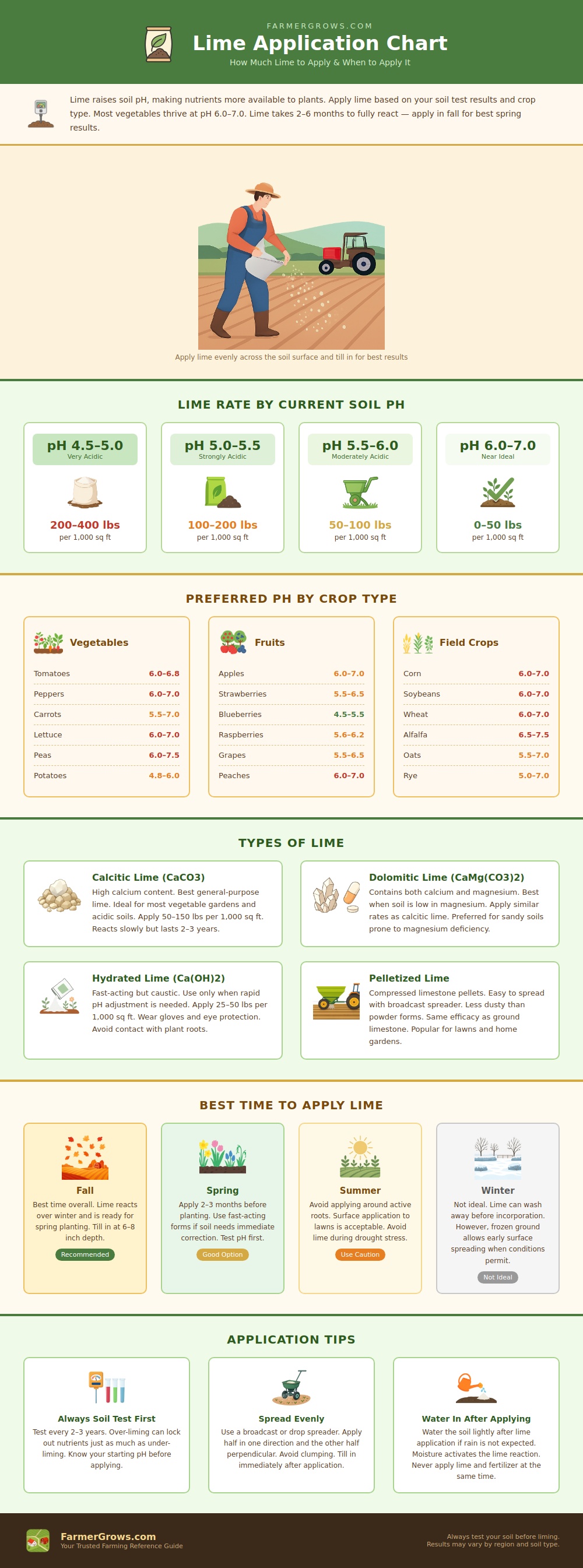 Lime Application Chart