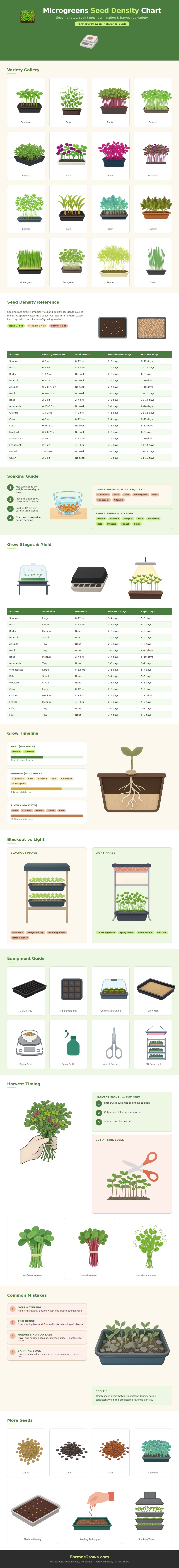 Microgreens Seed Density Chart