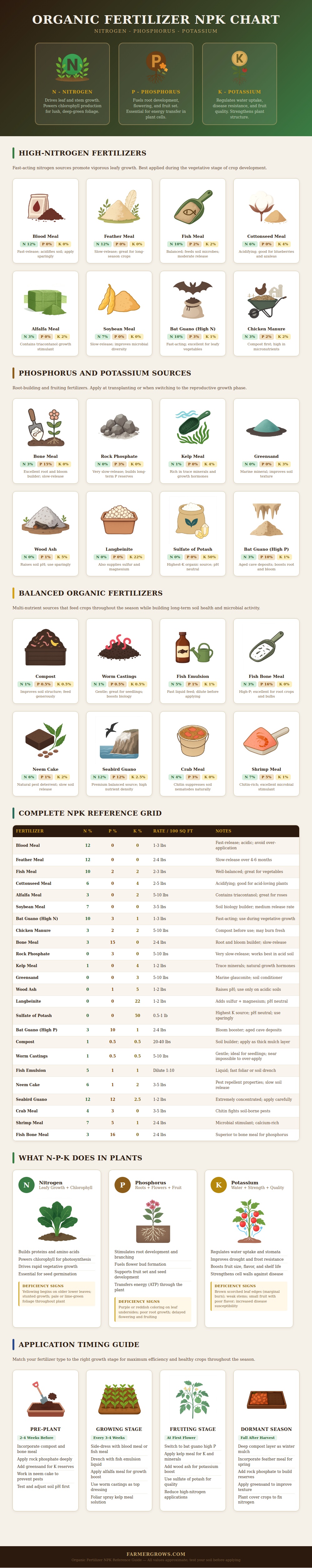Organic Fertilizer Npk Chart