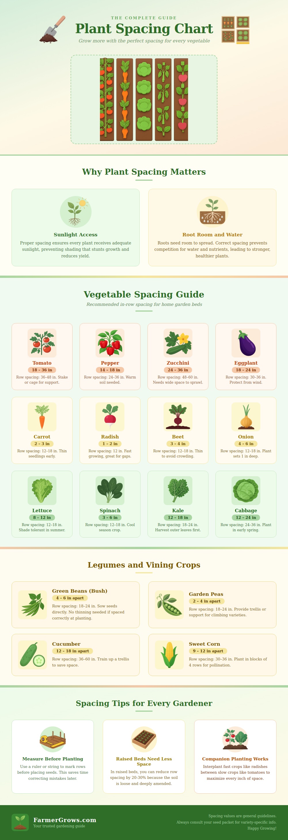 Plant Spacing Chart