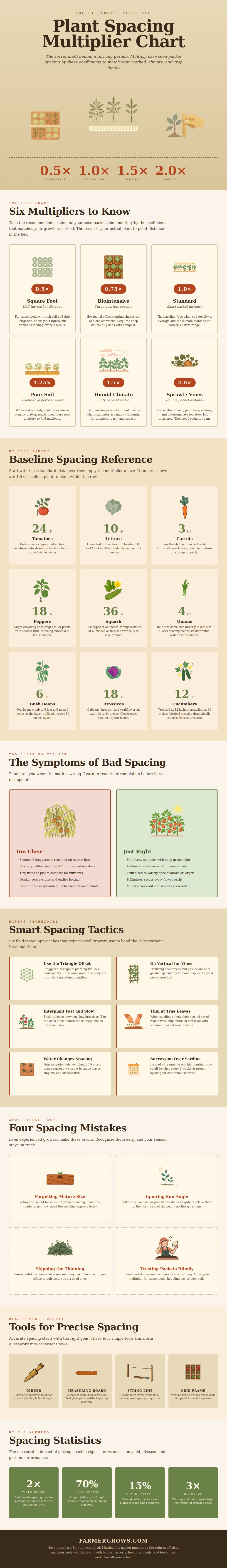 Plant Spacing Multiplier Chart