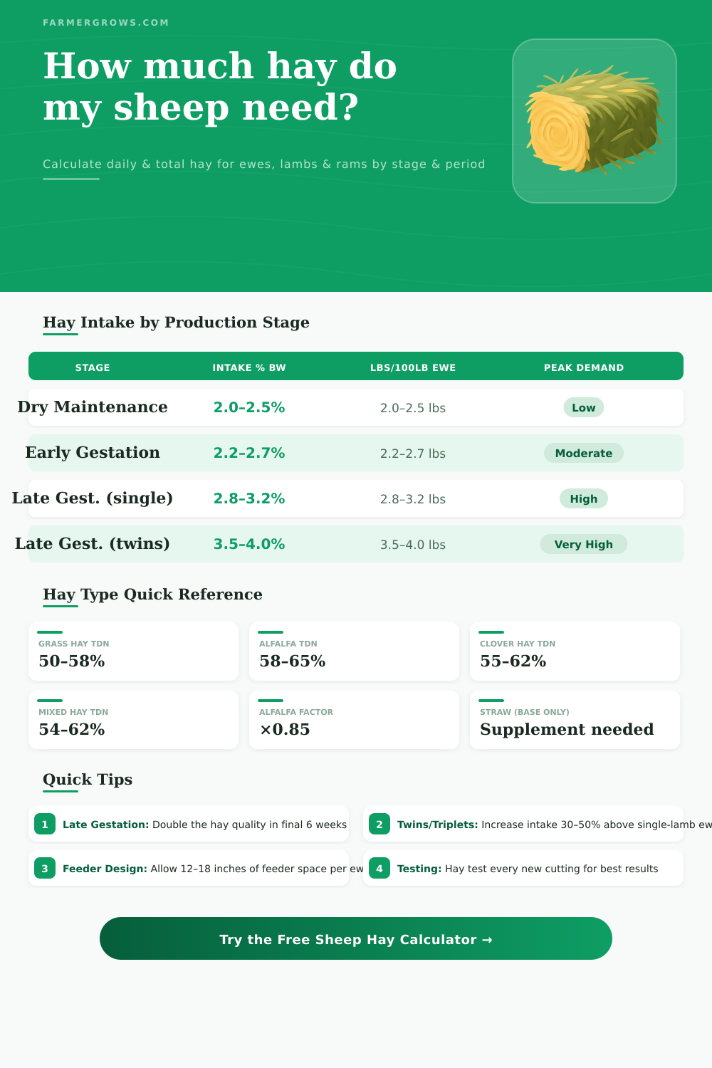 Sheep Hay Calculator