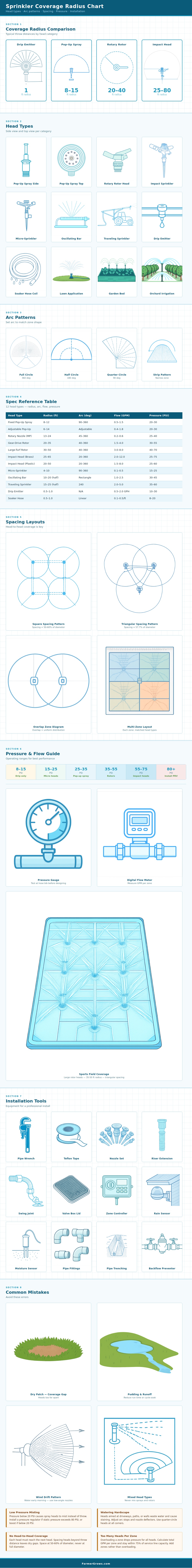 Sprinkler Coverage Radius Chart