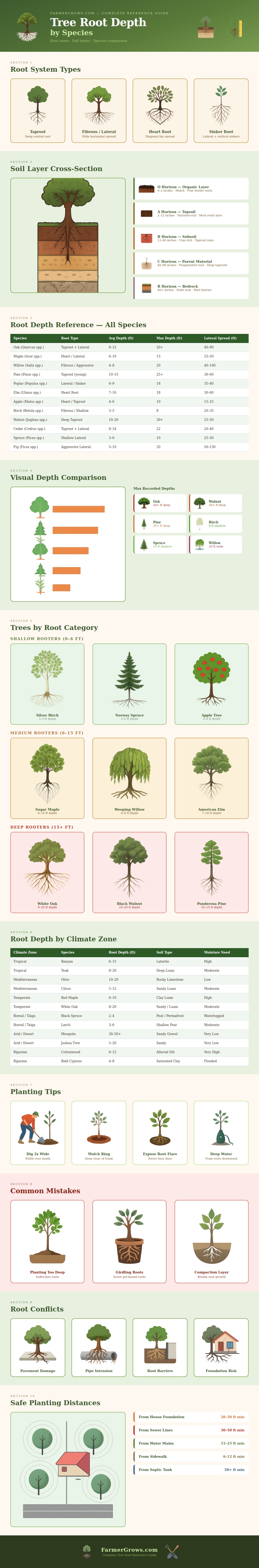 Tree Root Depth By Species Chart