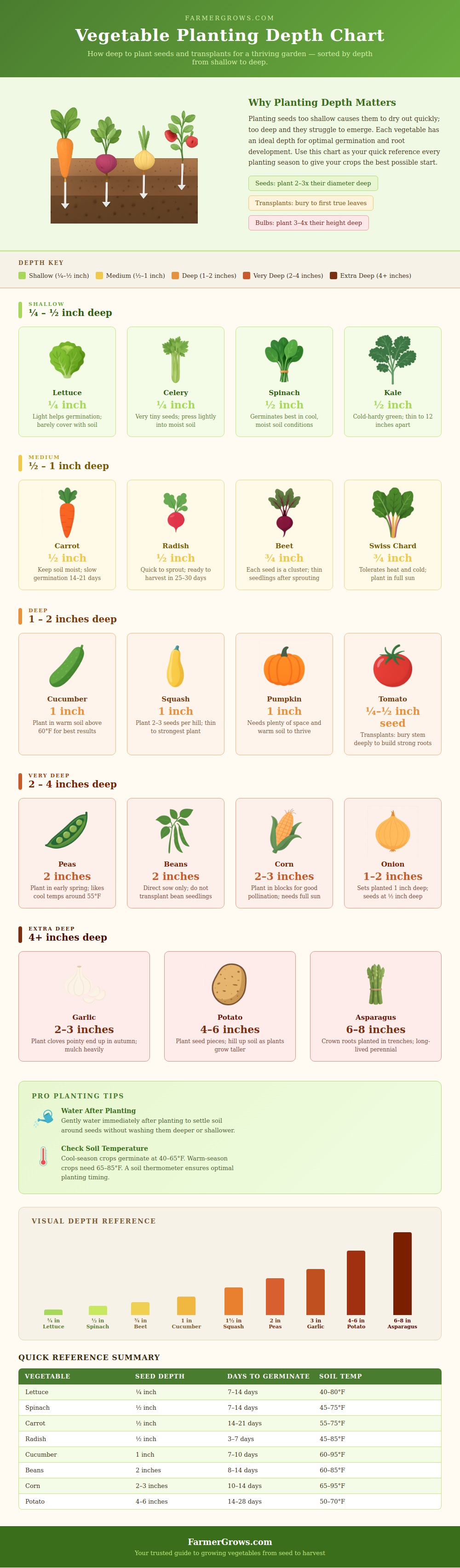 Vegetable Planting Depth Chart