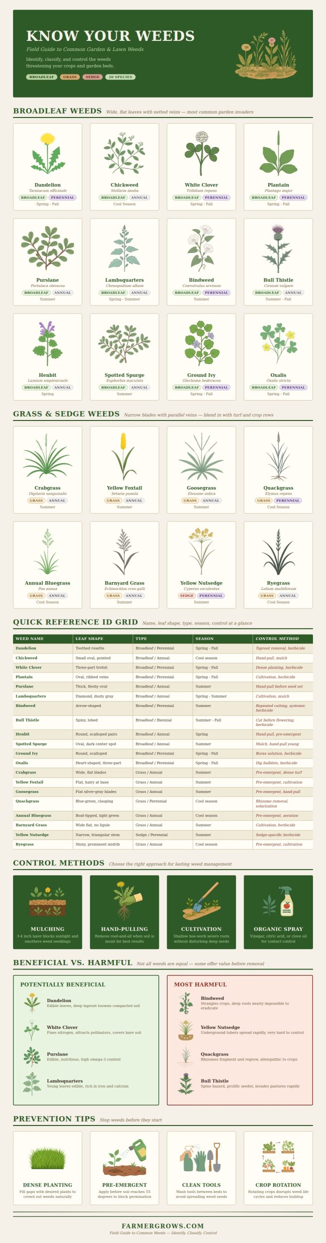 Weed Identification Chart - Farmer Grows