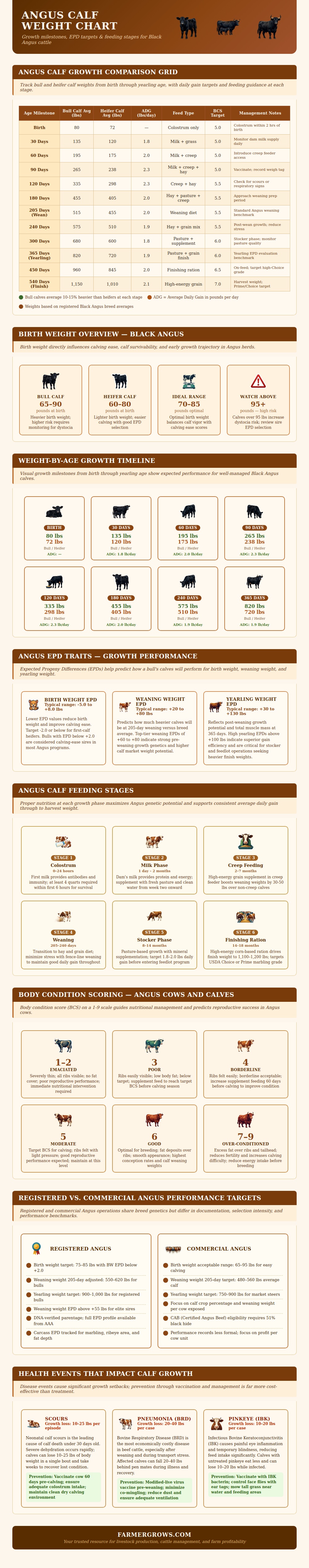 Angus Calf Weight Chart