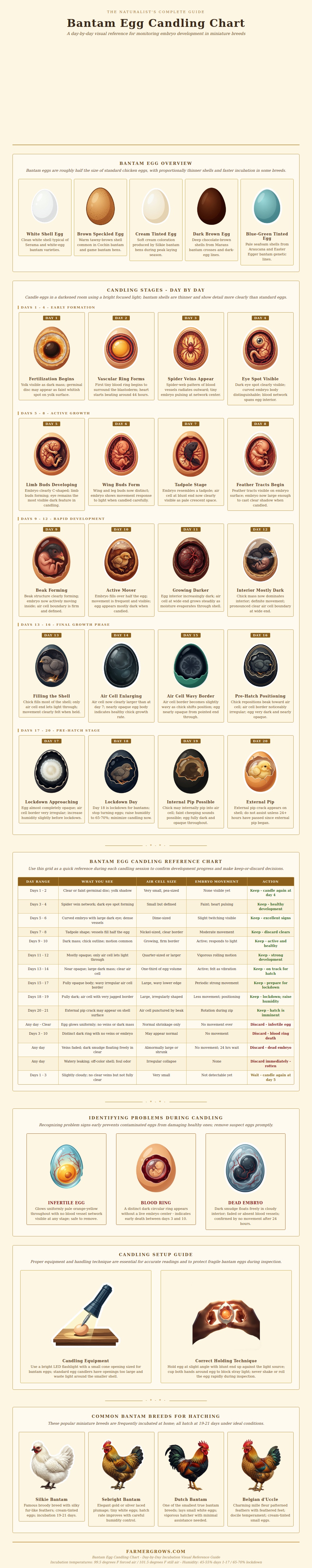 Bantam Egg Candling Chart