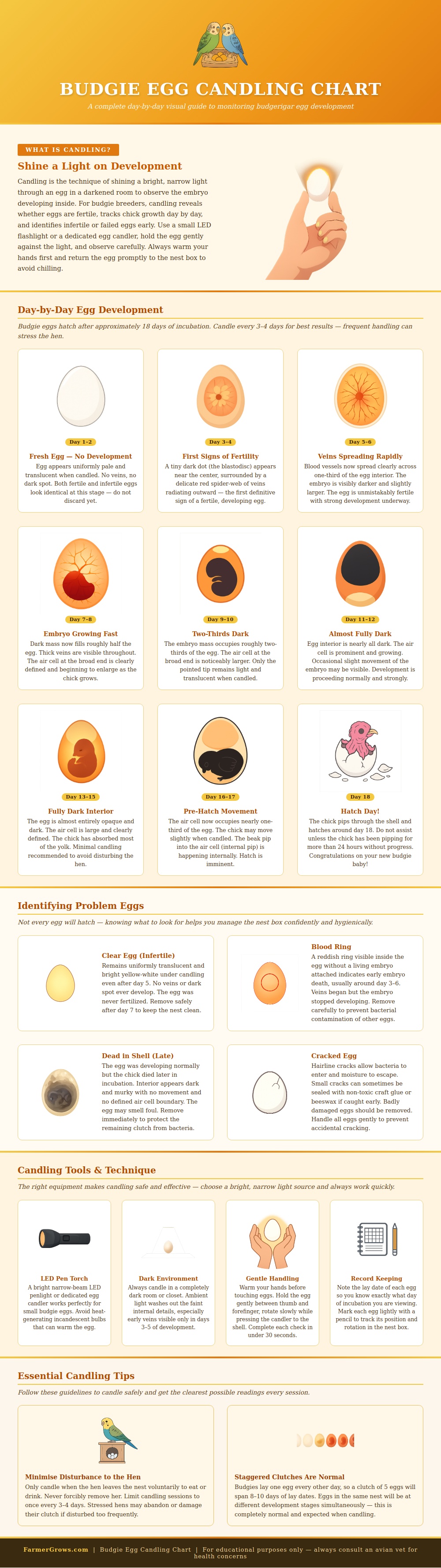 Budgie Egg Candling Chart