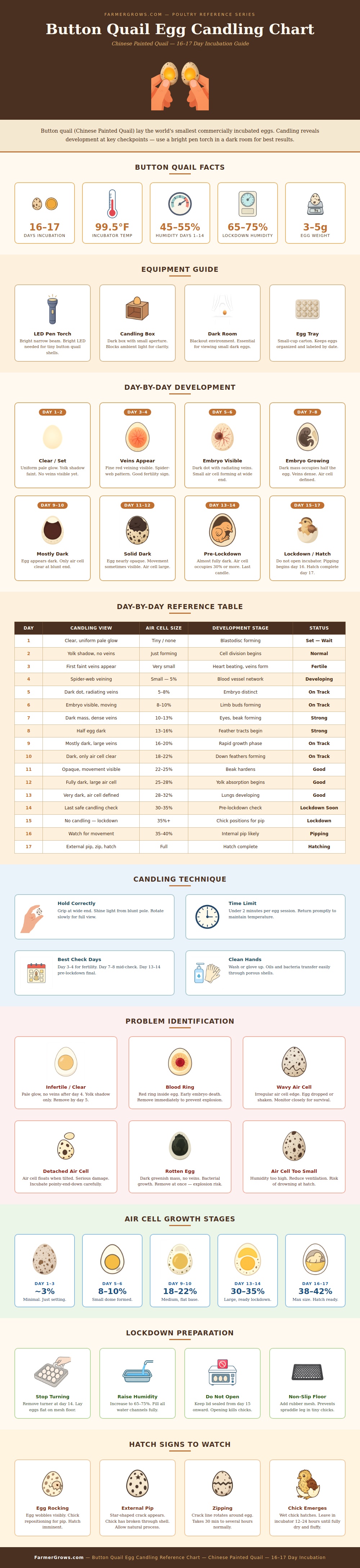 Button Quail Egg Candling Chart