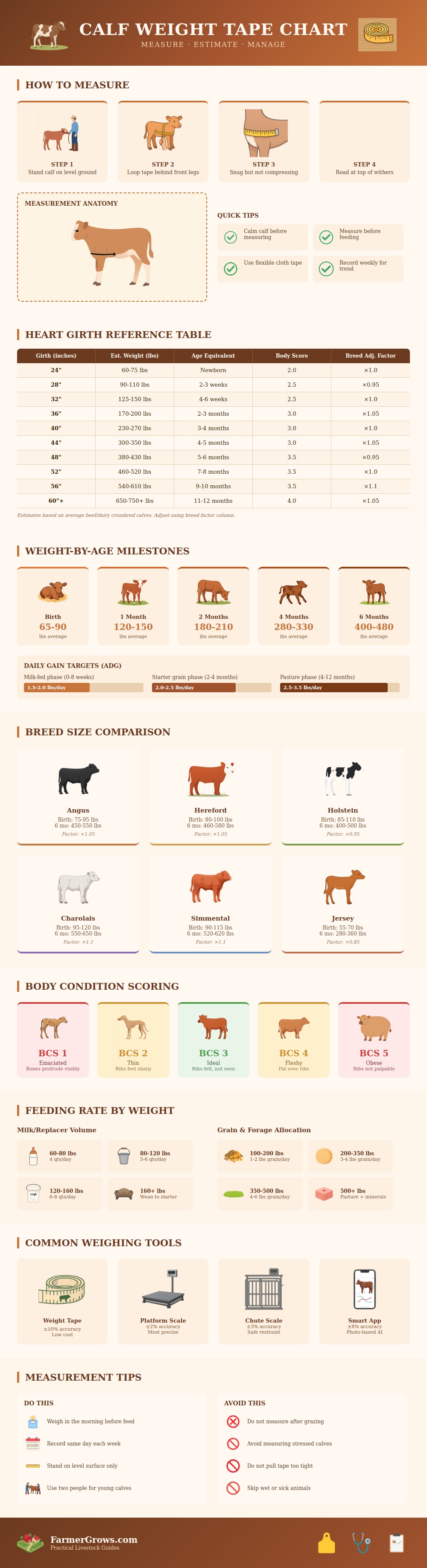 Calf Weight Tape Chart