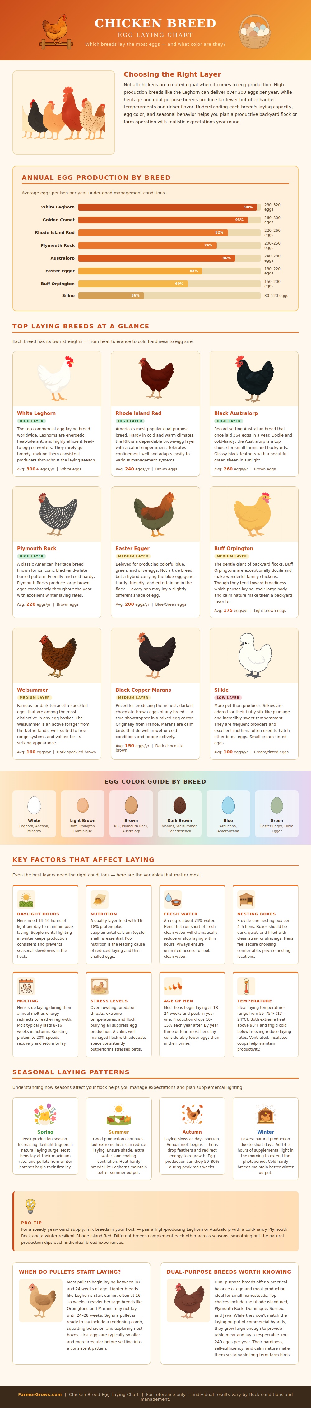 Chicken Breed Laying Chart