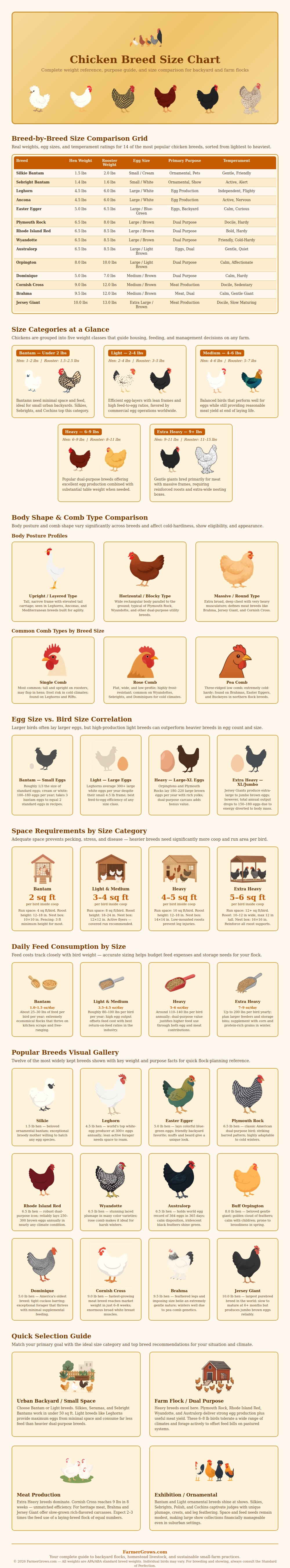 Chicken Breed Size Chart