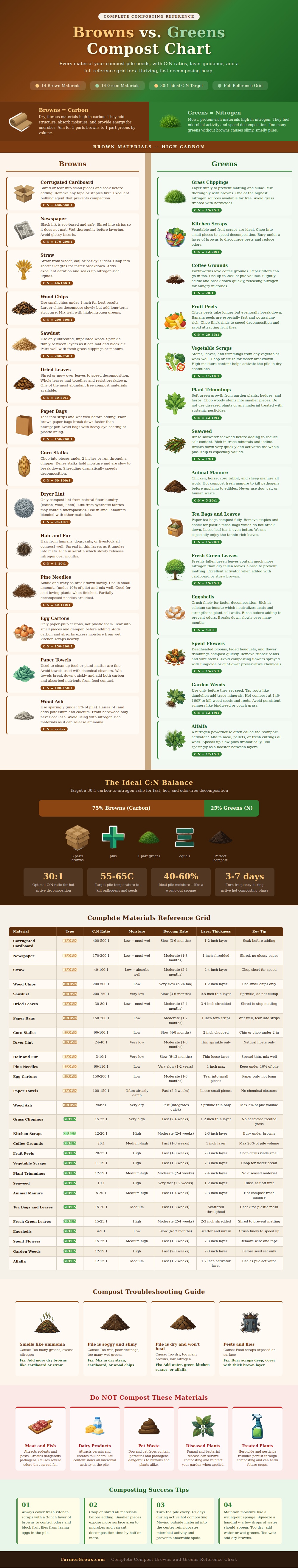 Compost Browns And Greens Chart