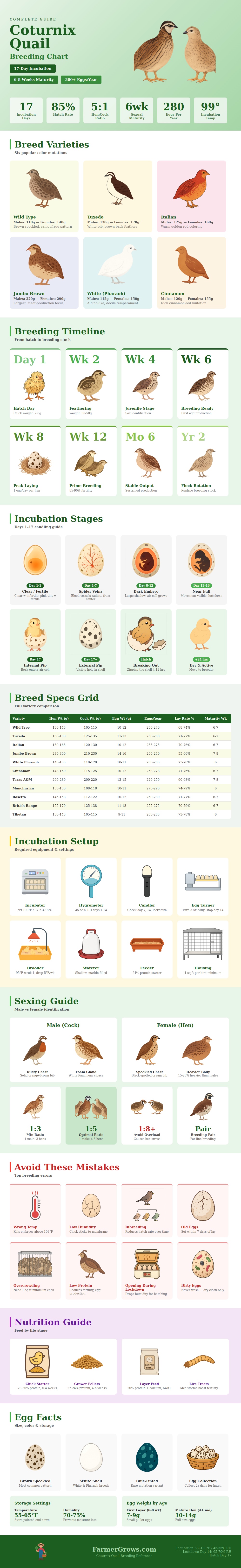 Coturnix Quail Breeding Chart