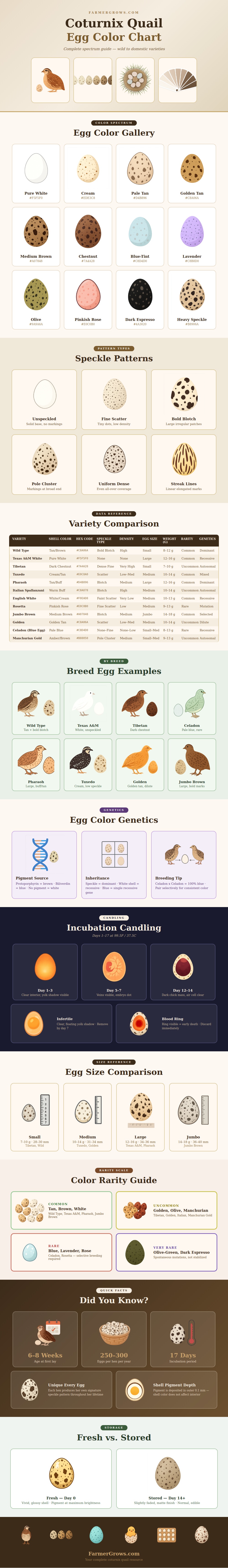 Coturnix Quail Egg Color Chart
